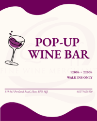 Quaff Hove Pop-Up Wine Bar, Fri 26th Sept & Sat 27th Sept